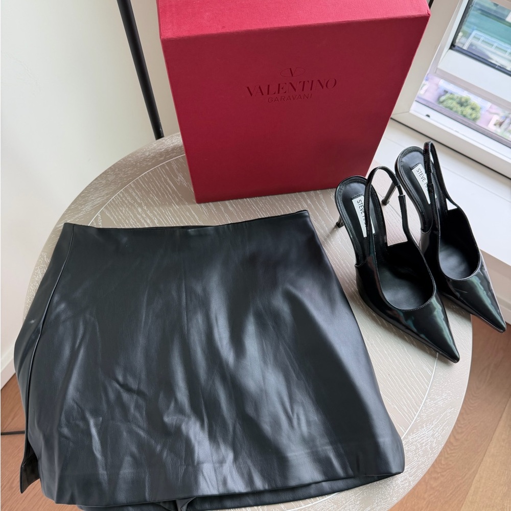 Express Black Leather Skirt